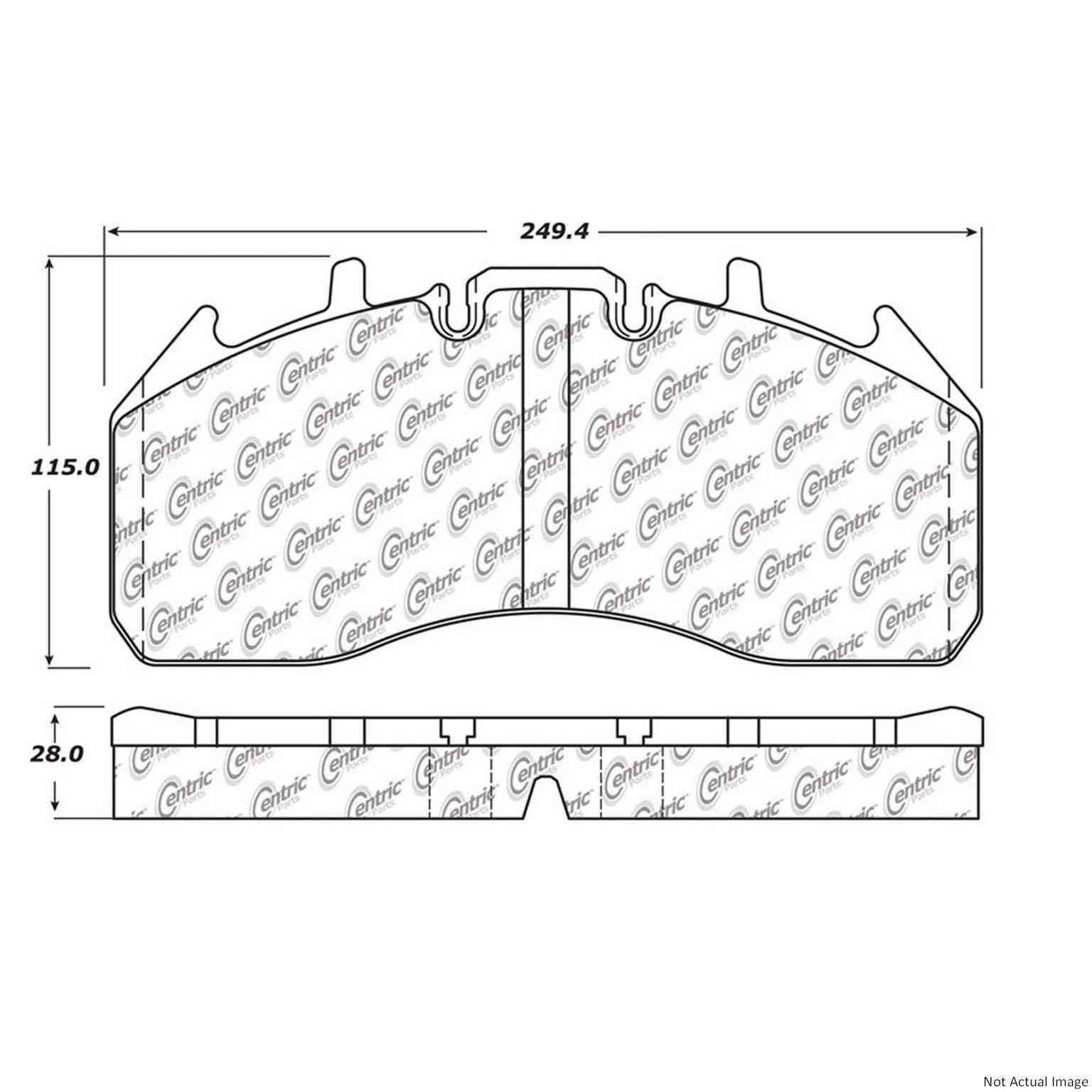 Posi Quiet Extended Wear Brake Pads with Hardware  top view frsport 106.13110