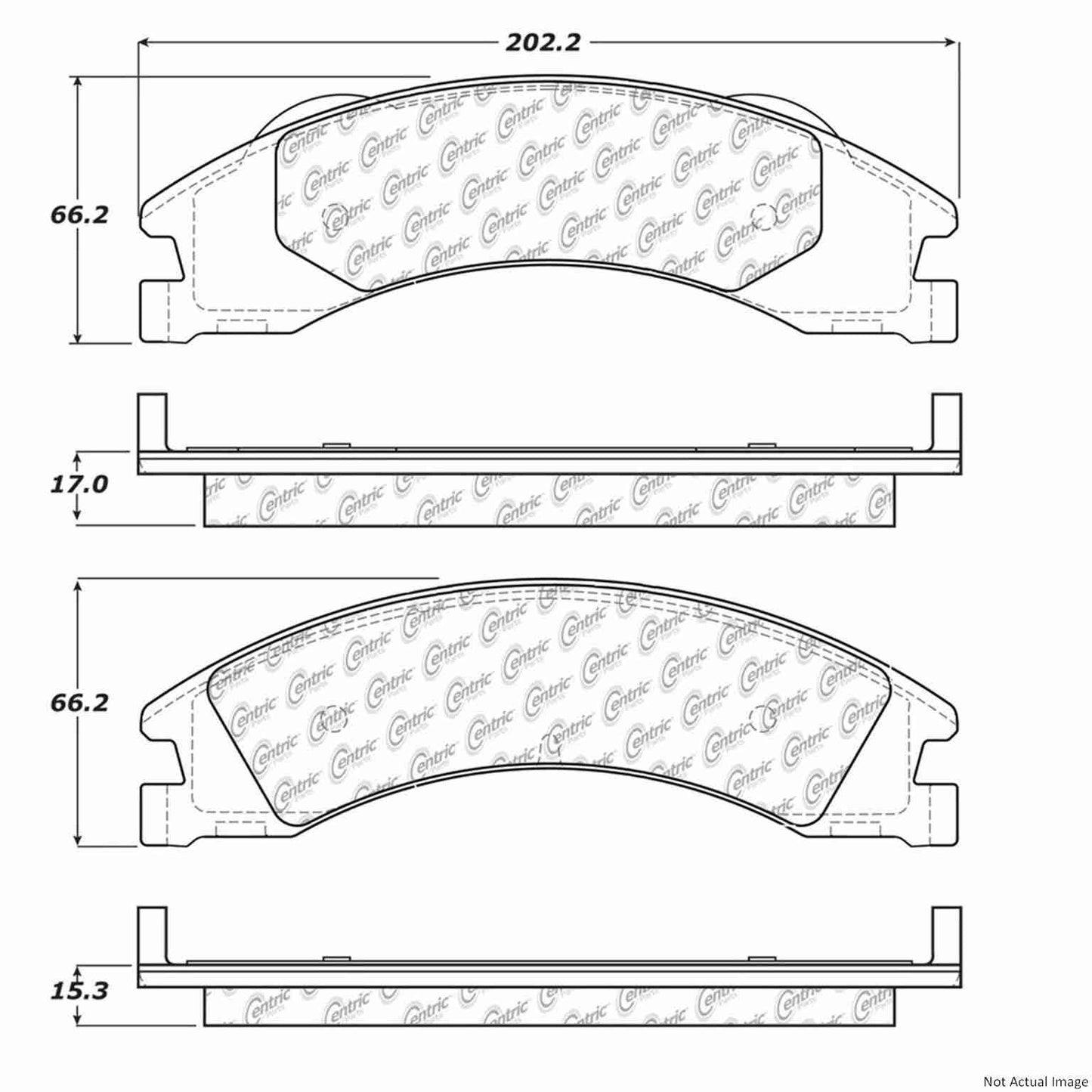 Stoptech Centric Posi-Quiet Extended Wear Brake Pads w/Hardware - Rear 106.13290