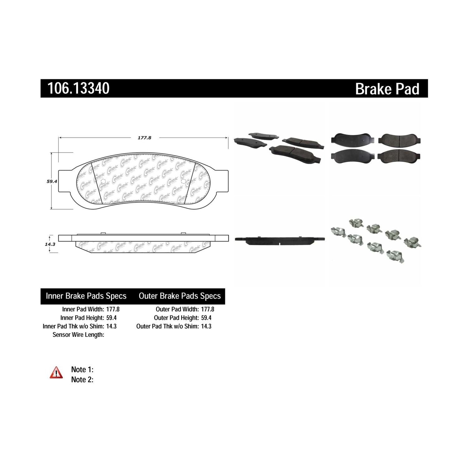 posi quiet extended wear brake pads with hardware  frsport 106.13340