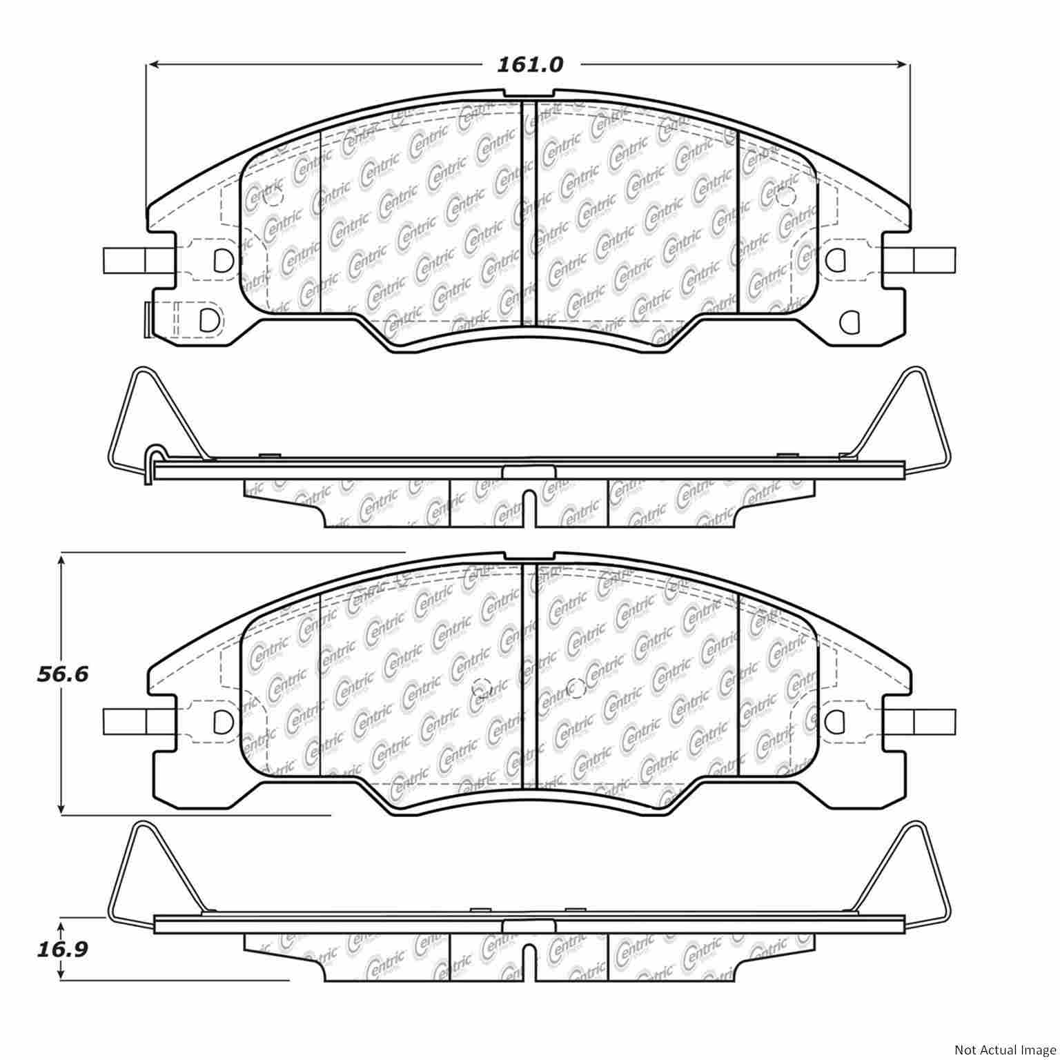 Posi Quiet Disc Brake Pad Set  top view frsport 106.13390