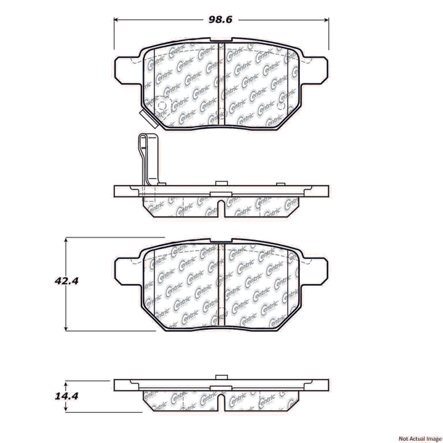 Posi Quiet Extended Wear Brake Pads with Hardware  top view frsport 106.13540