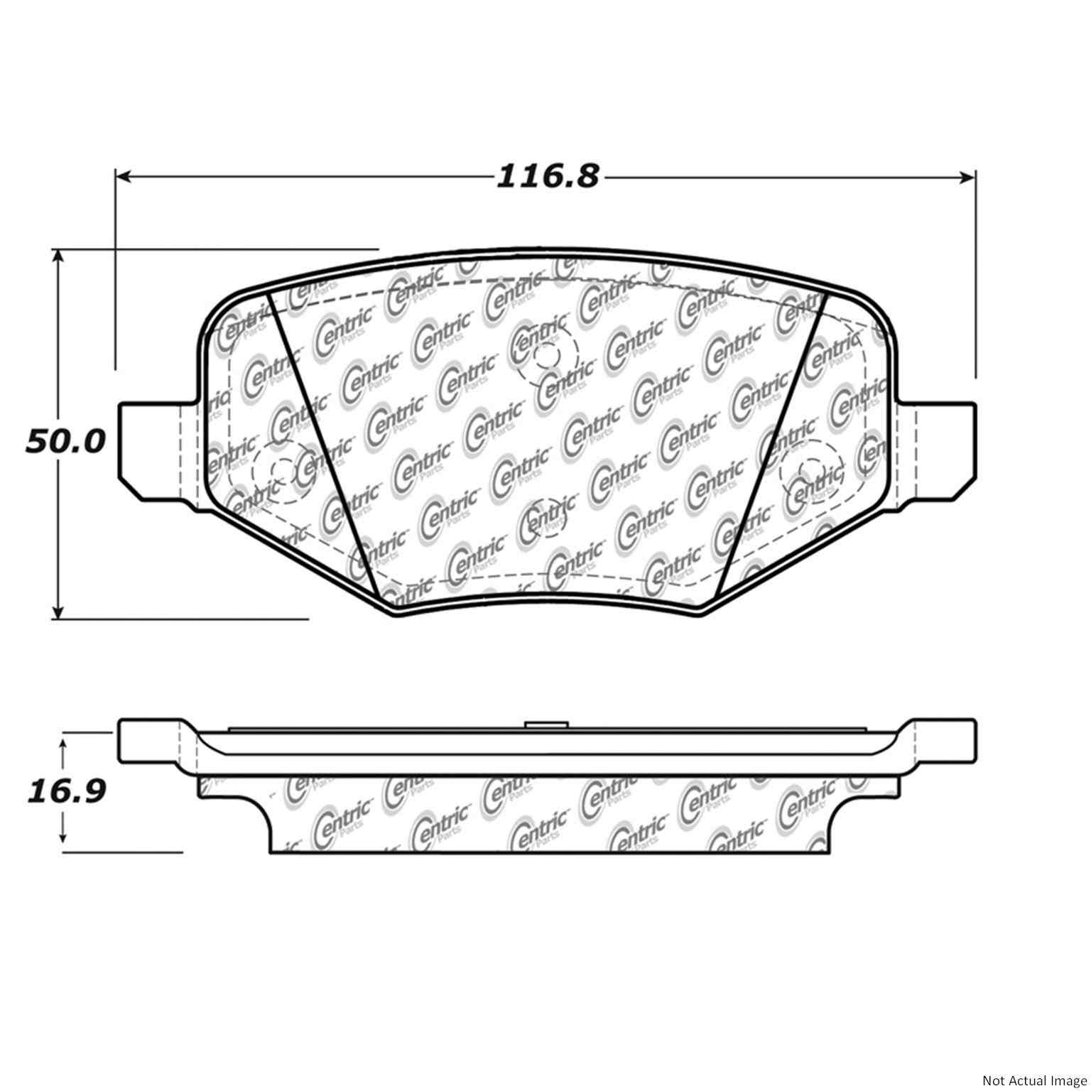 Posi Quiet Extended Wear Brake Pads with Hardware  top view frsport 106.13770