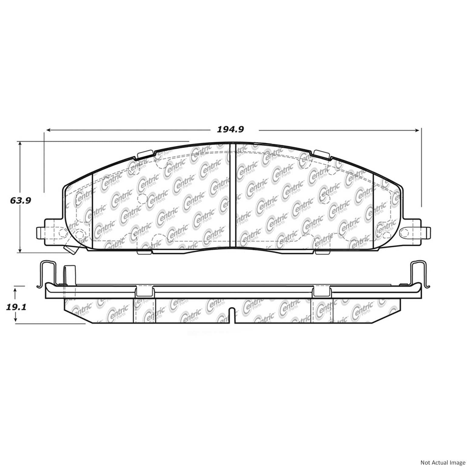 Posi Quiet Extended Wear Brake Pads with Hardware  top view frsport 106.14000