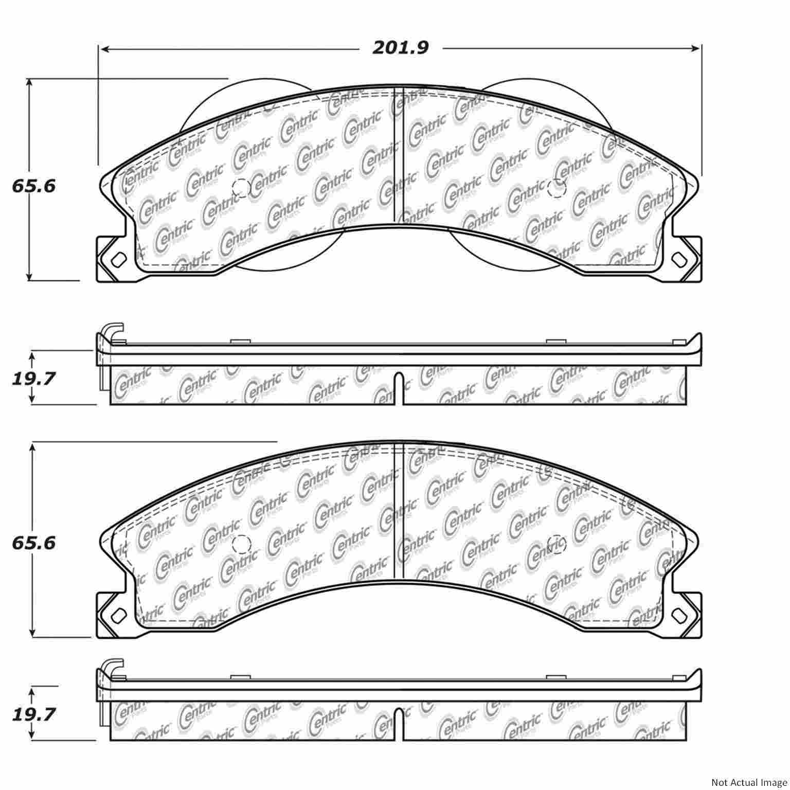 Posi Quiet Extended Wear Brake Pads with Hardware  top view frsport 106.14110