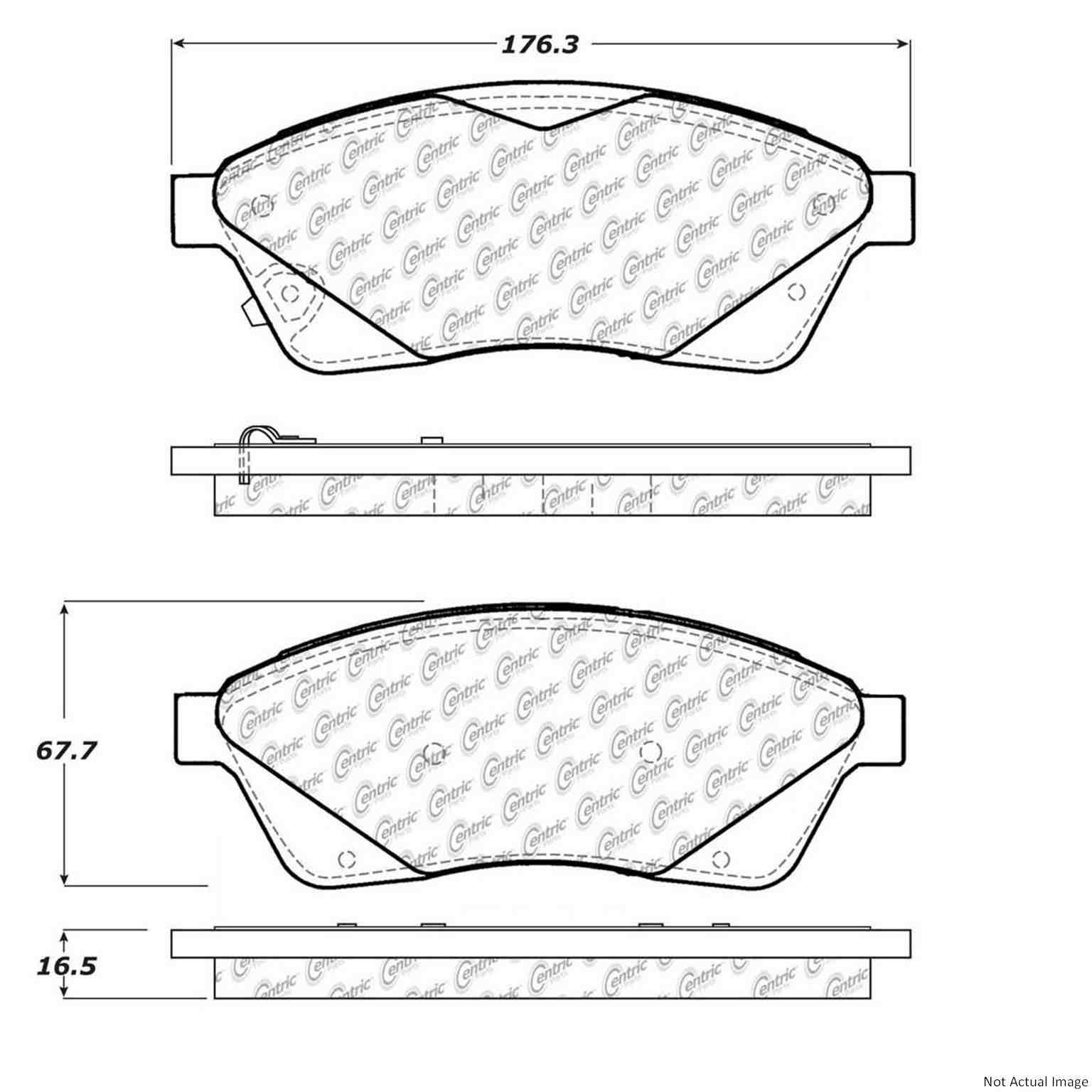 Posi Quiet Extended Wear Brake Pads with Hardware  top view frsport 106.14220