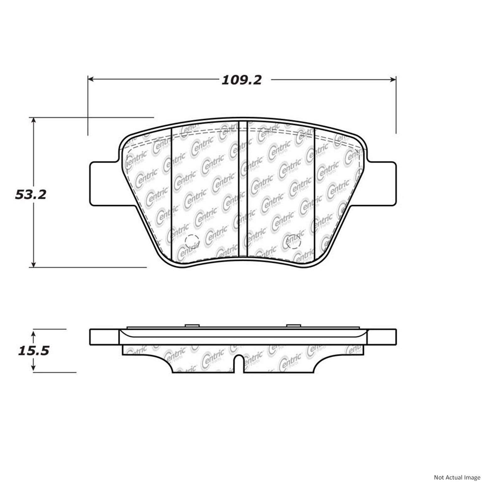 Posi Quiet Extended Wear Brake Pads with Hardware  top view frsport 106.14560