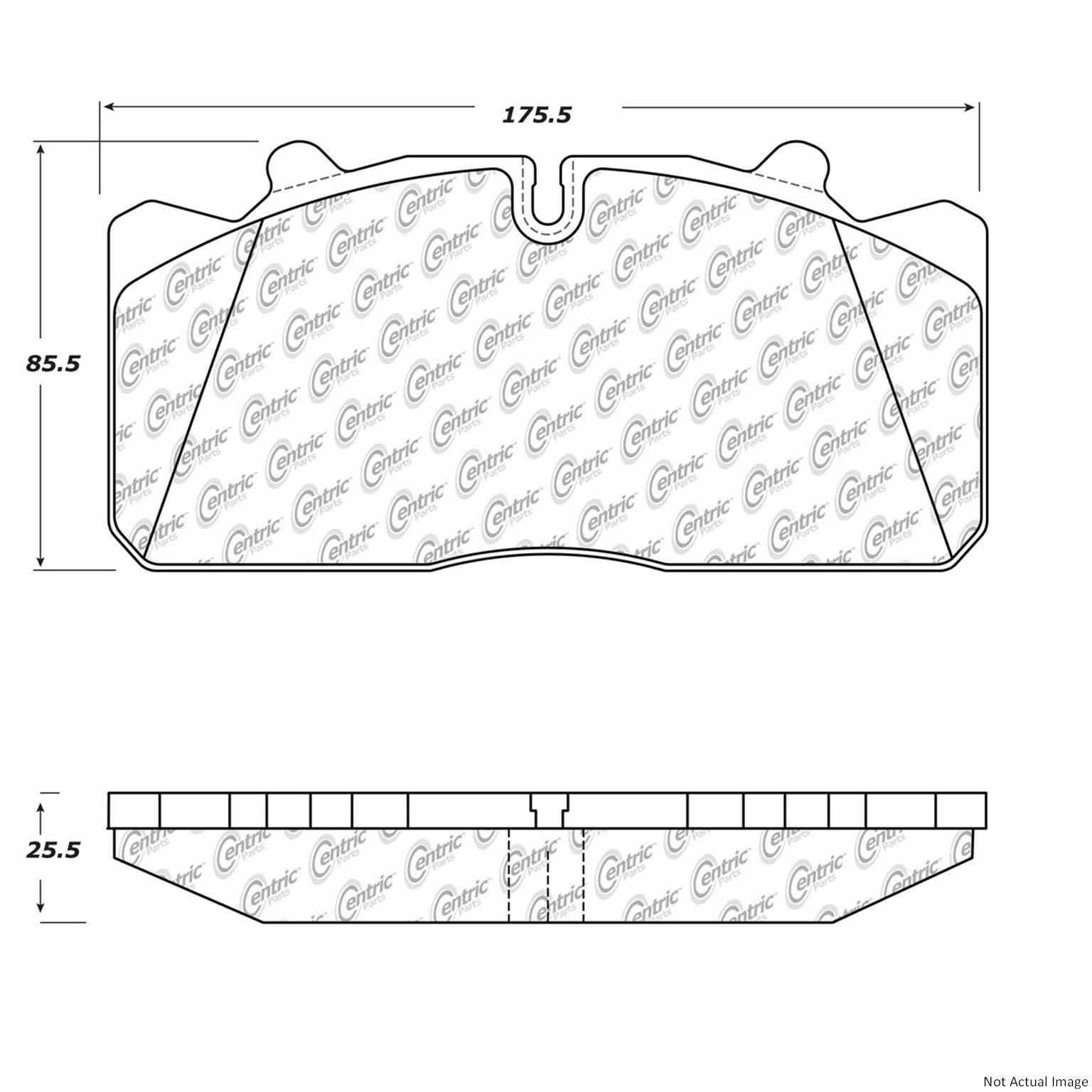 Posi Quiet Extended Wear Brake Pads  top view frsport 106.15180