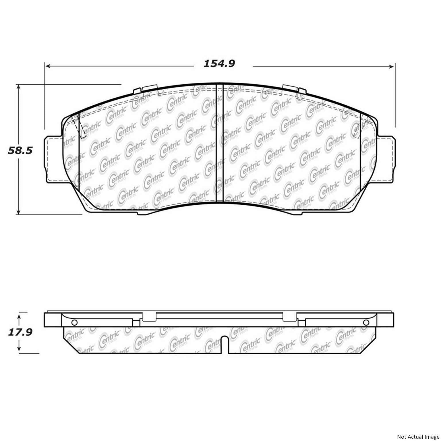 Posi Quiet Extended Wear Brake Pads with Hardware  top view frsport 106.15210