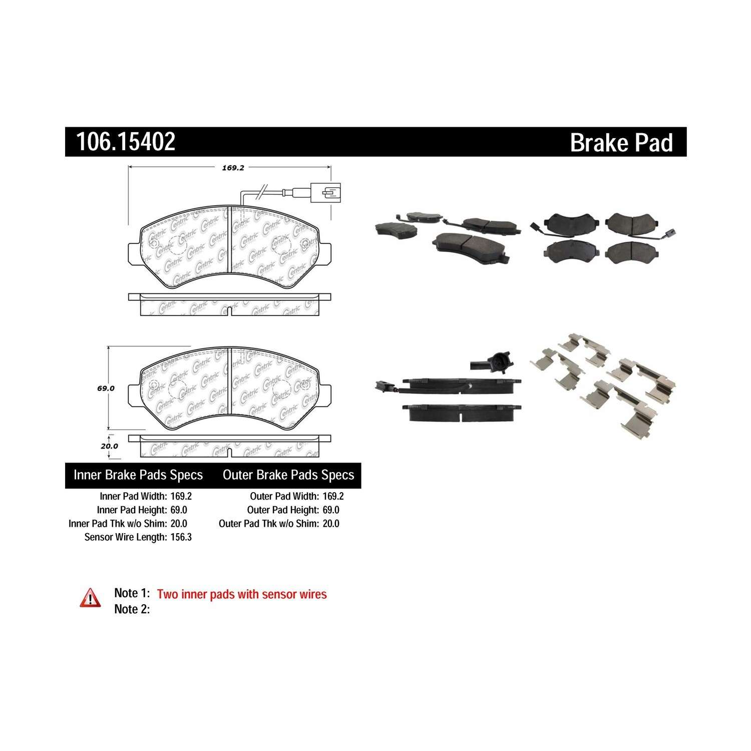 posi quiet extended wear brake pads with hardware  frsport 106.15402