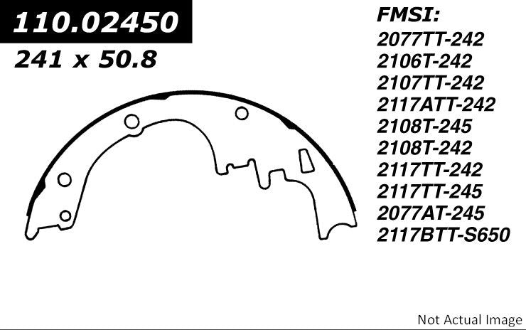 StopTech Premium Brake Shoes  top view frsport 111.02450