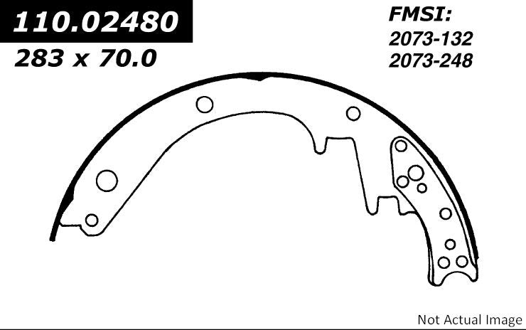 StopTech Premium Brake Shoes  top view frsport 111.02480