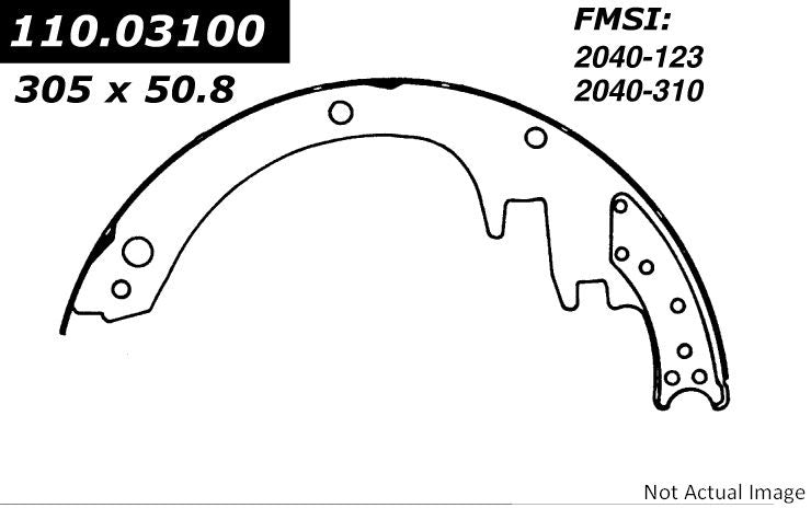 StopTech Premium Brake Shoes  top view frsport 111.03100