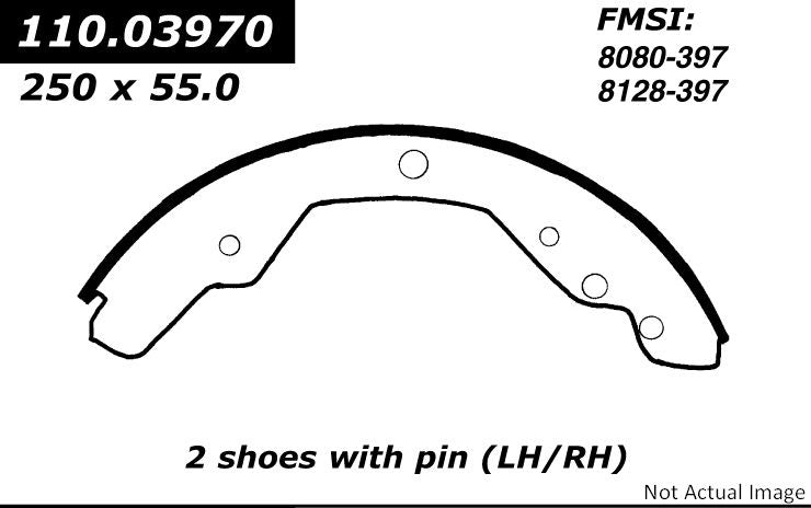 StopTech Premium Brake Shoes  top view frsport 111.03970