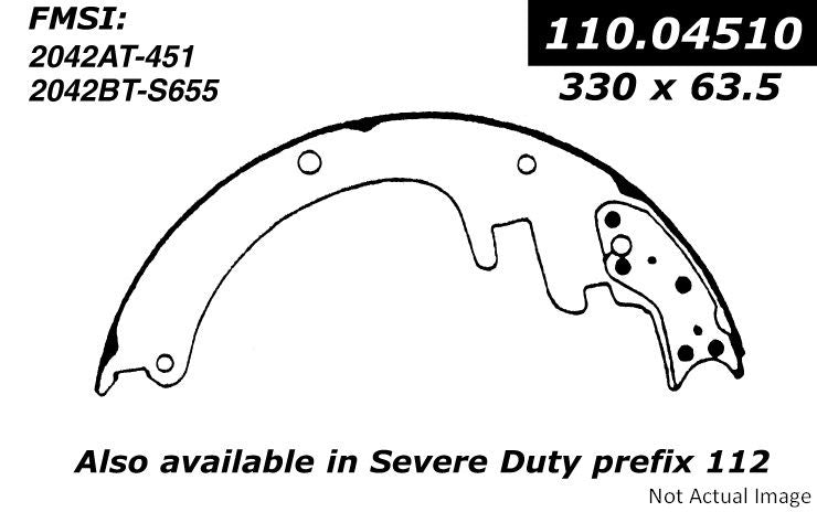 StopTech Premium Brake Shoes  top view frsport 111.04510