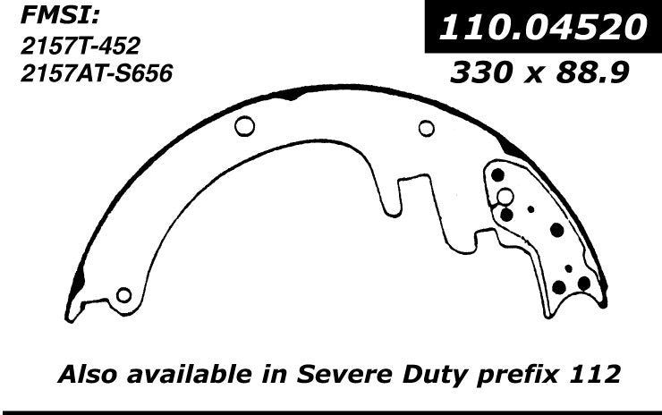 centric parts premium brake shoes  frsport 111.04520