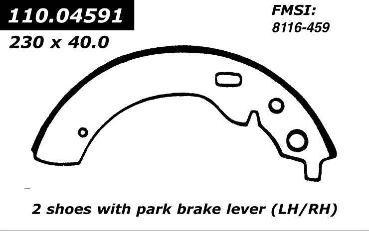 centric parts premium brake shoes  frsport 111.04591