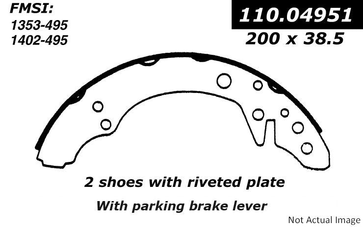 Centric Parts Premium Brake Shoes  top view frsport 111.04951
