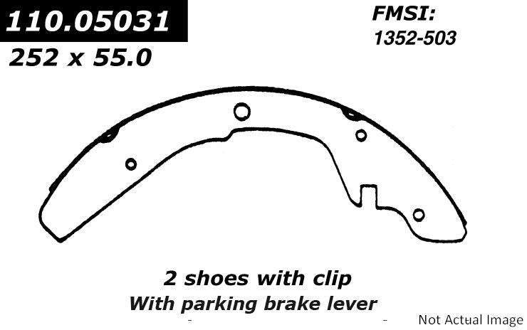 StopTech Premium Brake Shoes  top view frsport 111.05031