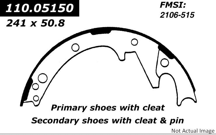 StopTech Premium Brake Shoes  top view frsport 111.05150