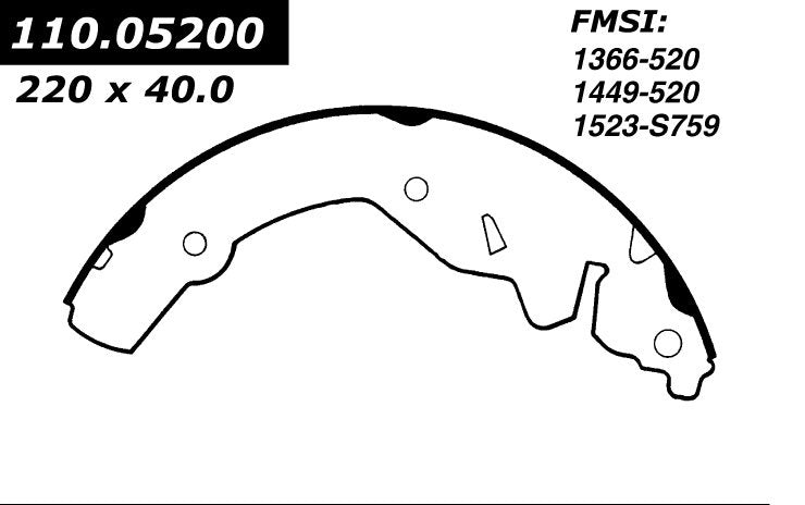 centric parts premium brake shoes  frsport 111.05200