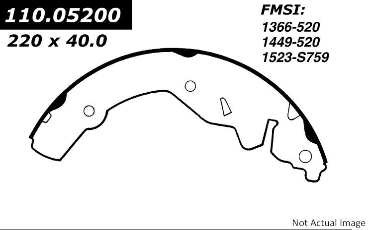 StopTech Premium Brake Shoes  top view frsport 111.05200