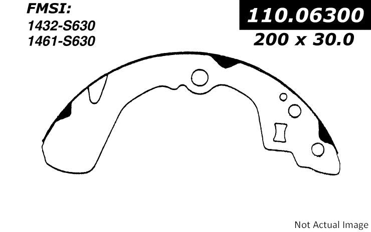 StopTech Premium Brake Shoes  top view frsport 111.06300