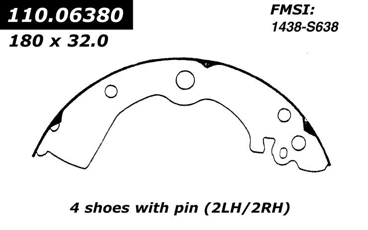 centric parts premium brake shoes  frsport 111.06380