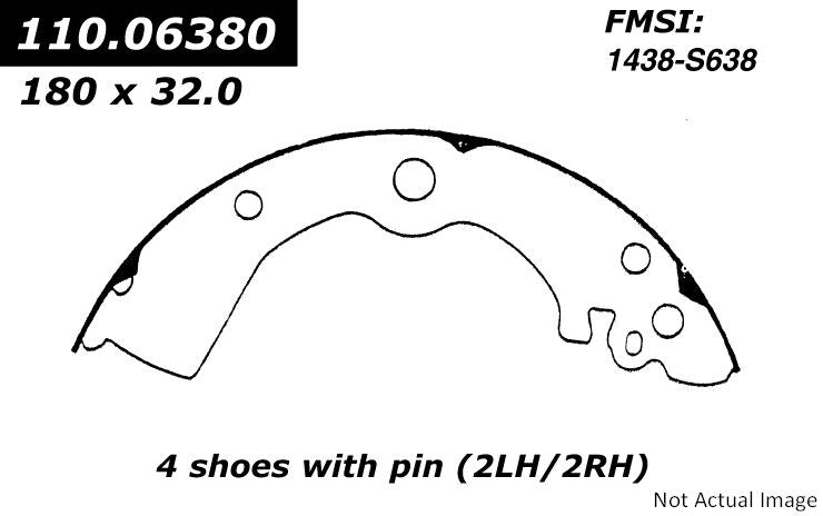 Centric Parts Premium Brake Shoes  top view frsport 111.06380