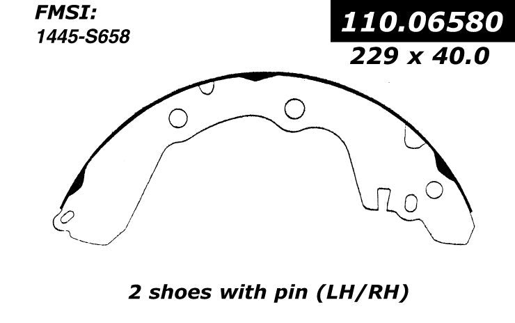 centric parts premium brake shoes  frsport 111.06580