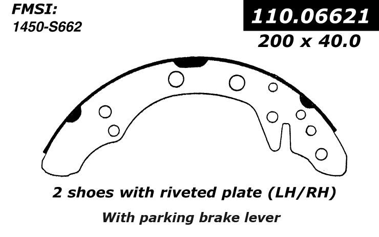 centric parts premium brake shoes  frsport 111.06621