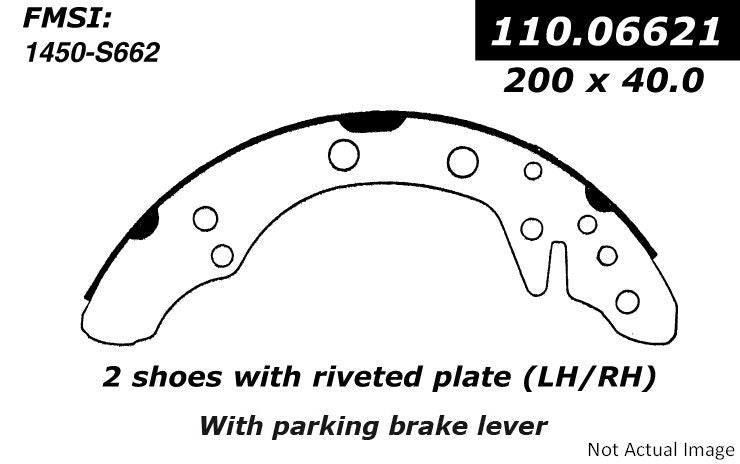 StopTech Premium Brake Shoes  top view frsport 111.06621