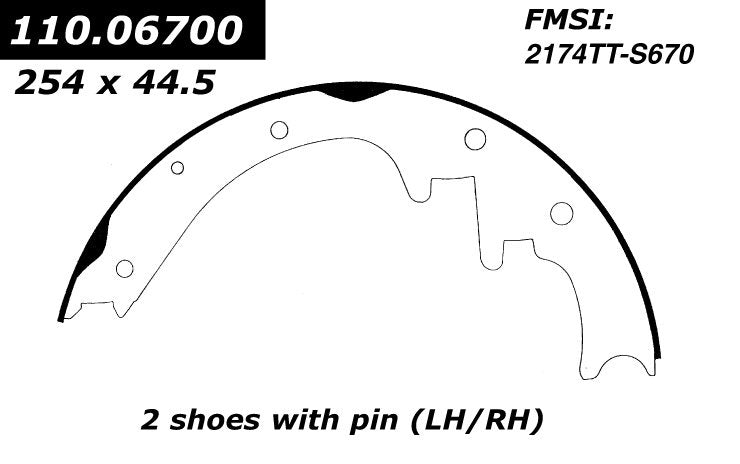 centric parts premium brake shoes  frsport 111.06700