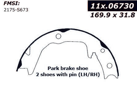 centric parts premium parking brake shoes  frsport 111.06730