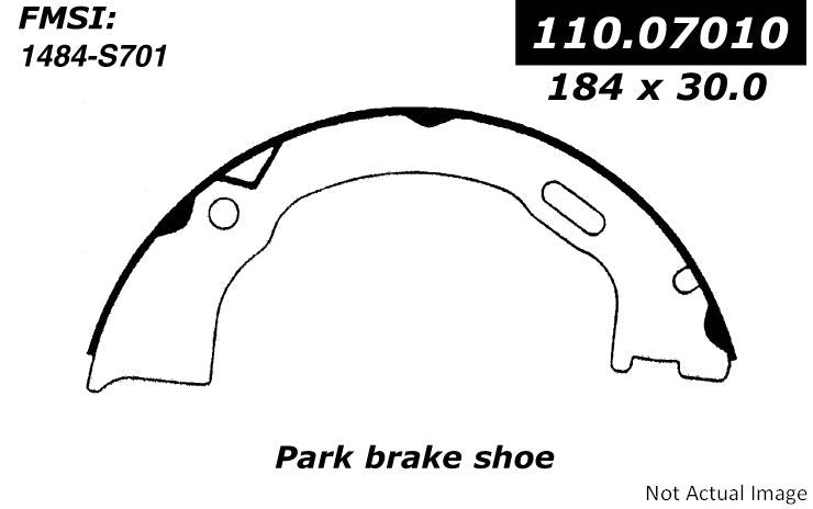 Centric Parts Premium Parking Brake Shoes  top view frsport 111.07010