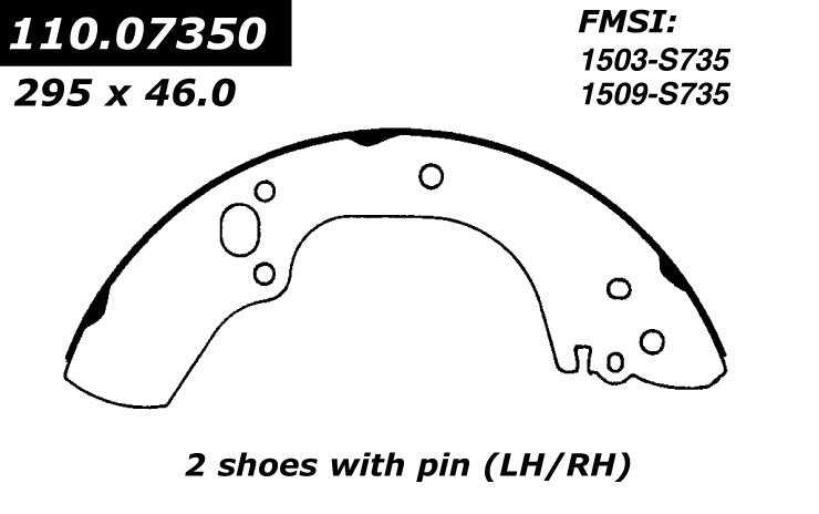 centric parts premium brake shoes  frsport 111.07350