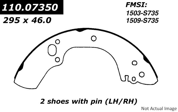 StopTech Premium Brake Shoes  top view frsport 111.07350