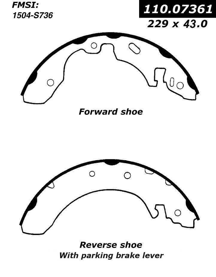 centric parts premium brake shoes  frsport 111.07361