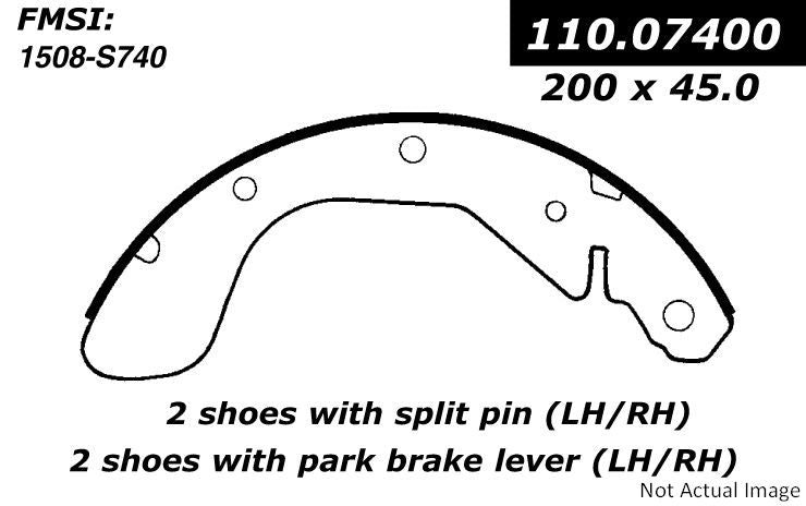 Centric Parts Premium Brake Shoes  top view frsport 111.07400