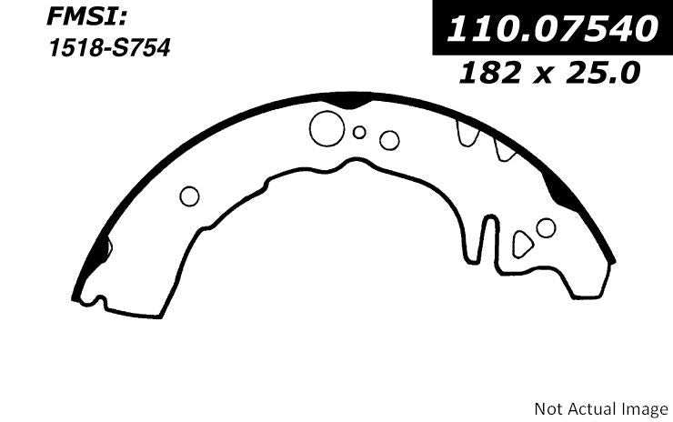 StopTech Premium Brake Shoes  top view frsport 111.07540