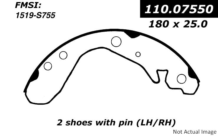 StopTech Premium Brake Shoes  top view frsport 111.07550