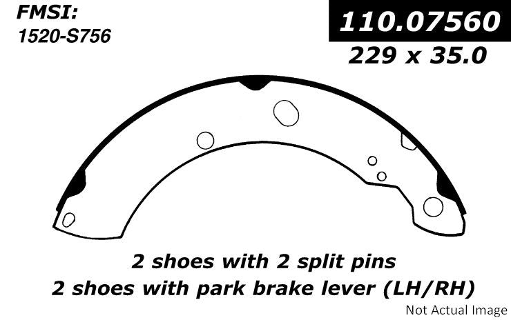 StopTech Premium Brake Shoes  top view frsport 111.07560