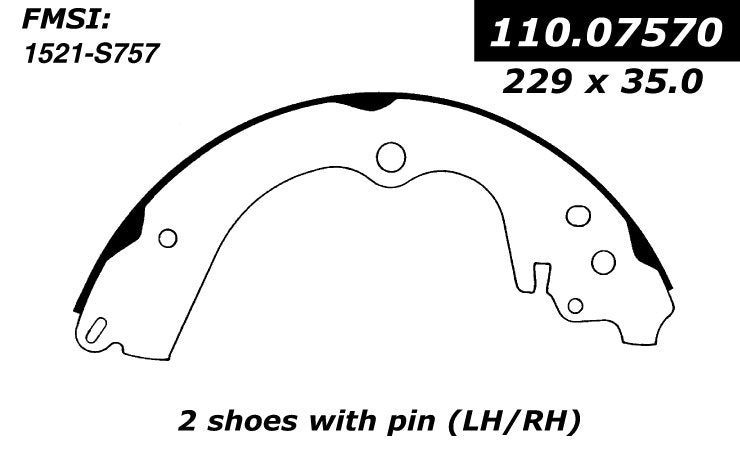 centric parts premium brake shoes  frsport 111.07570