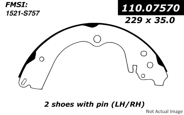 StopTech Premium Brake Shoes  top view frsport 111.07570