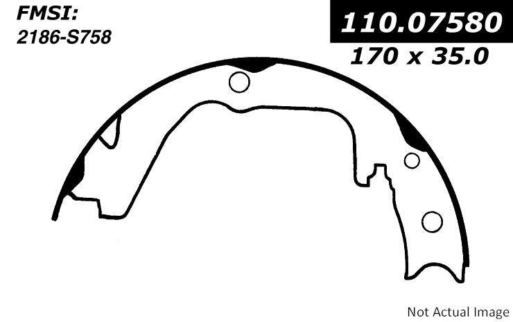 Centric Parts Premium Parking Brake Shoes  top view frsport 111.07580