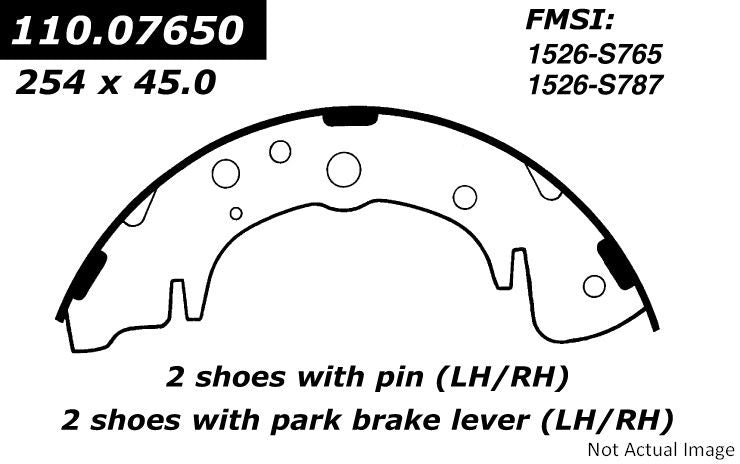 StopTech Premium Brake Shoes  top view frsport 111.07650