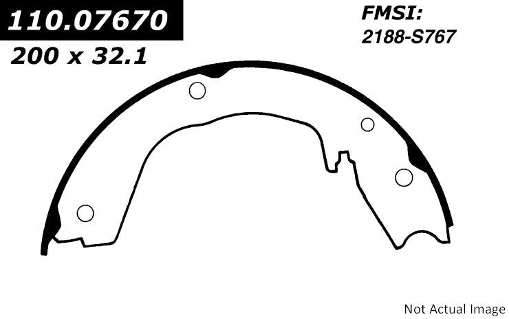 StopTech Premium Parking Brake Shoes  top view frsport 111.07670