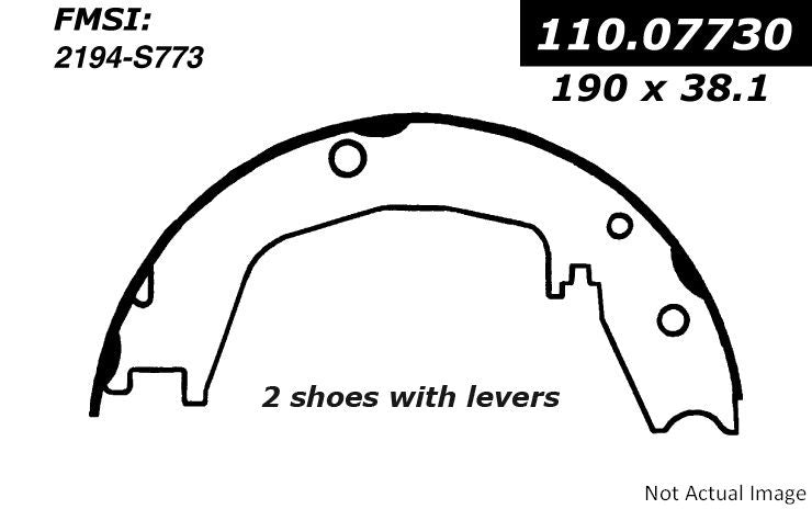 Centric Parts Premium Parking Brake Shoes  top view frsport 111.07730