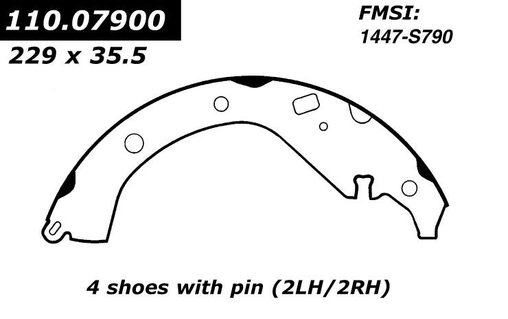 centric parts premium brake shoes  frsport 111.07900