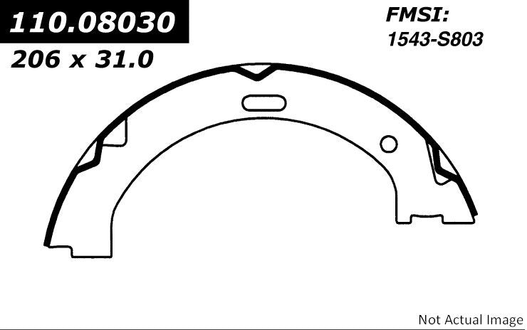 StopTech Premium Parking Brake Shoes  top view frsport 111.08030