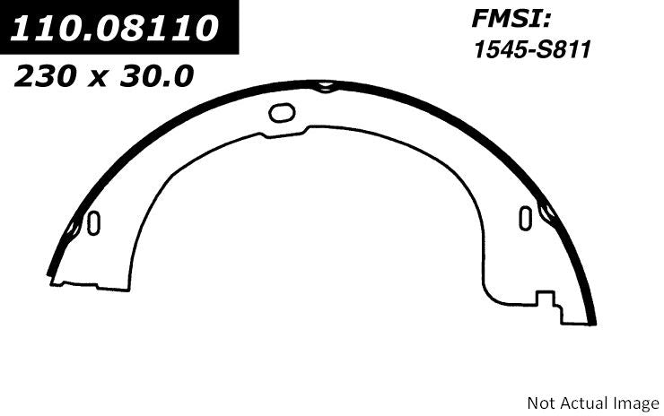 StopTech Premium Parking Brake Shoes  top view frsport 111.08110
